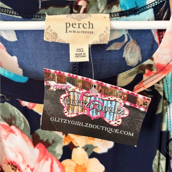 Blu Pepper Floral Print Tunic - Navy and Pink - Picture 3 of 3